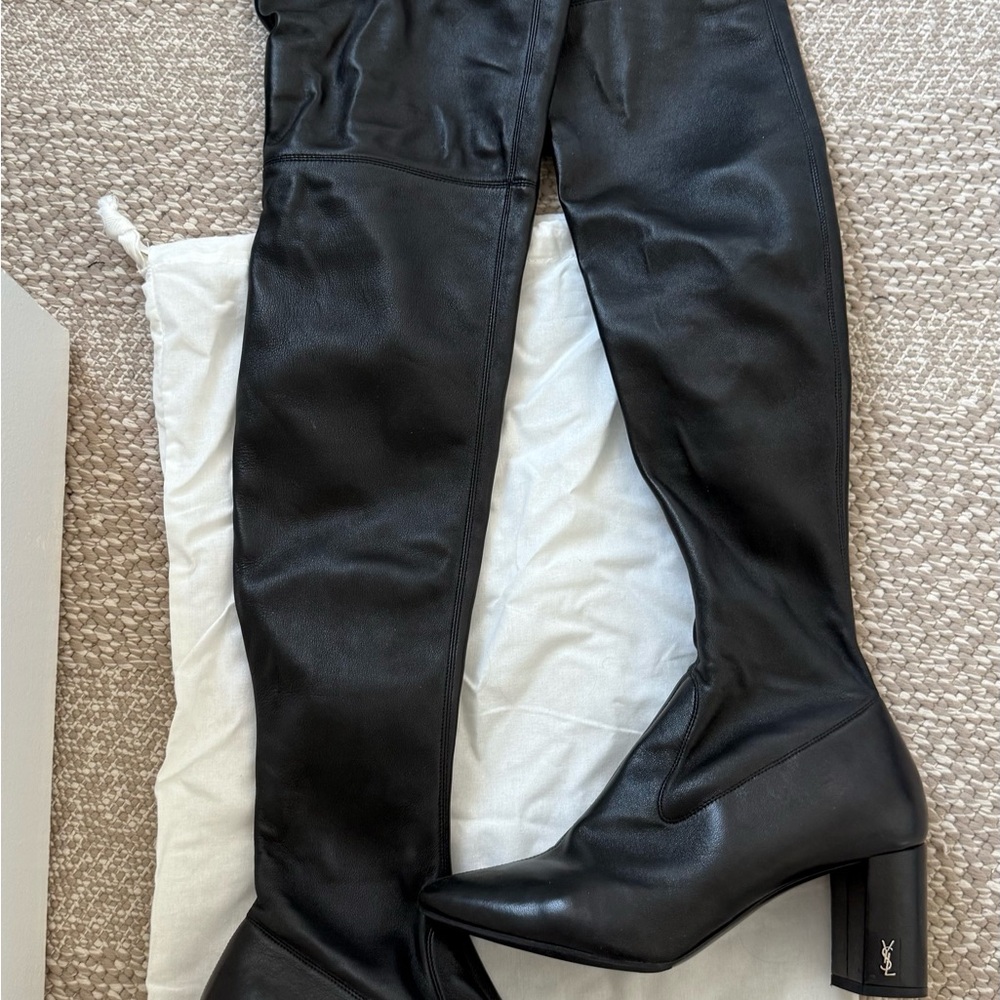 Yves Saint Laurent Black Over the Knee Boots